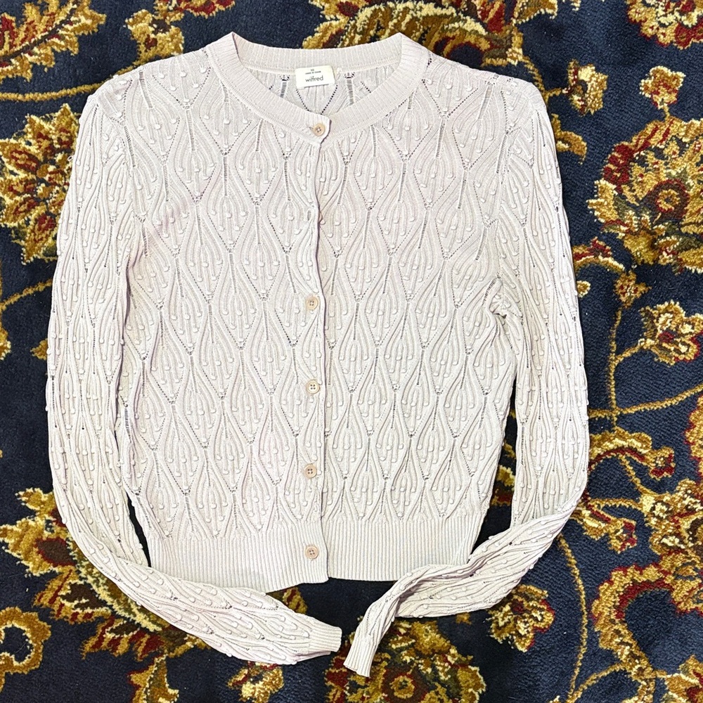 Wilfred by Aritzia Textured Lavender Cardigan